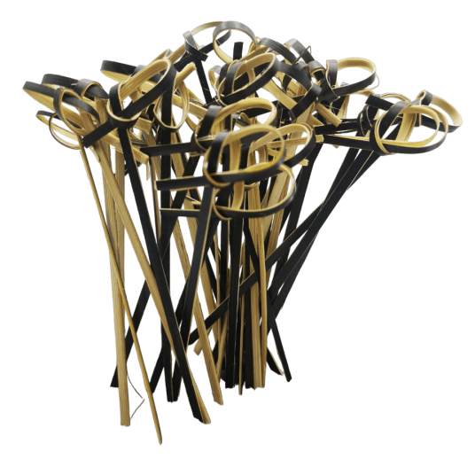 Wykałaczki drewniane Knot czarne 10cm 250szt. -zdjęcie numer 4