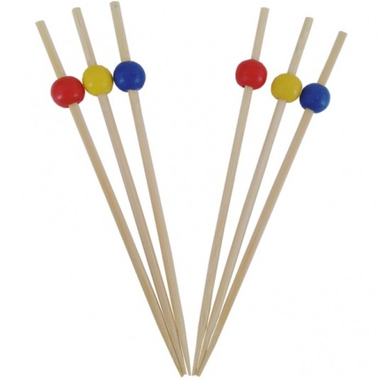 Wykałaczki drewniane Kółko Kolor Mix 12cm 100szt. -zdjęcie numer 1