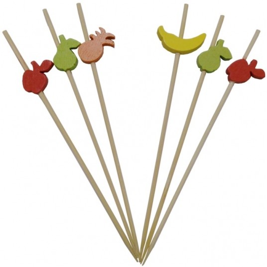 Wykałaczki drewniane Owoce 12cm 100szt. -zdjęcie numer 1
