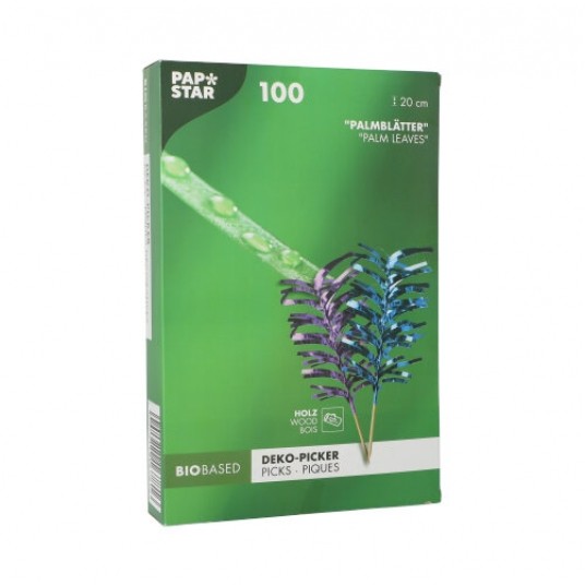 Wykałaczki drewniane Palm Leaves 20cm 100szt. -zdjęcie numer 2