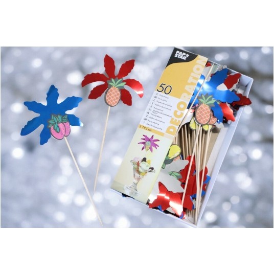 Wykałaczki drewniane Palmy 19,5cm 50szt. -zdjęcie numer 3