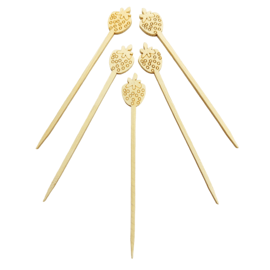 Wykałaczki drewniane Truskawka 9cm 100szt. -zdjęcie numer 5