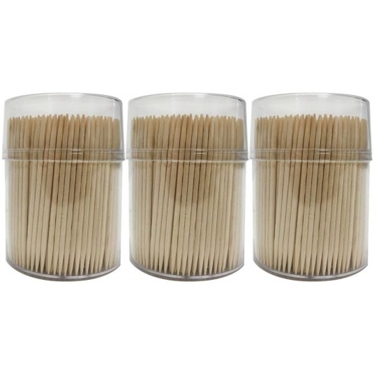 Wykałaczki drewniane w beczułkach 3x500szt. -zdjęcie numer 4