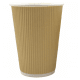 Kubki papierowe karbowane kraft 420ml 25szt. -zdjęcie numer 1