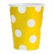 Kubki papierowe żółte w groszki 250ml 6szt. -zdjęcie numer 1