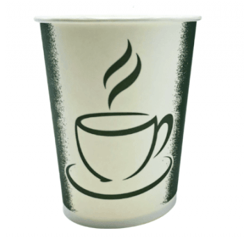 Kubki papierowe zielone z nadrukiem bez plastiku 250ml 50szt.