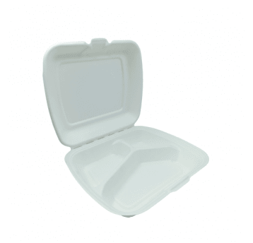 Menu boxy z trzciny cukrowej trójdzielne 230/205mm 50szt.