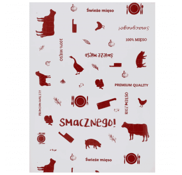 Papier pakowy powlekany w arkuszach biały WĘDLINY 30/40cm 1000szt.