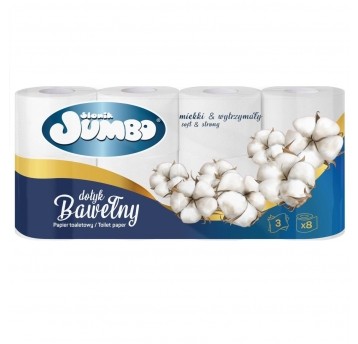 Papier toaletowy Słonik Jumbo Dotyk Bawełny 8rolek