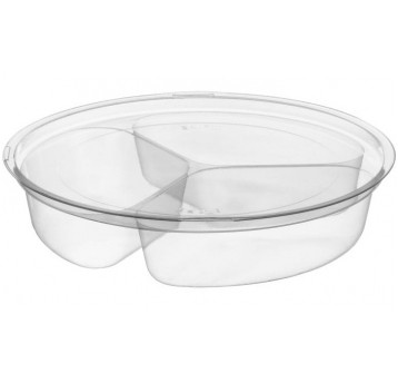Pojemniki trójdzielne bezbarwne plastikowe 3x 180ml 100szt.
