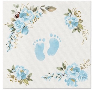 Serwetki flizelinowe Baby Feet Blue 40/40cm 50szt.
