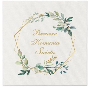 Serwetki flizelinowe Communion Leaves Frame 40/40cm 50szt.