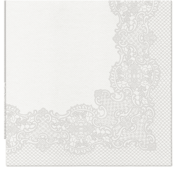 Serwetki flizelinowe Reverse Royal Lace Silver-White 40/40cm 50szt.