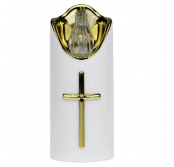 Świeca Cortina Led mała biało-złota 5/12,5cm