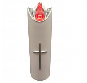Świeca Cortina Led Rico duża biało-czerwona 5/17,5cm