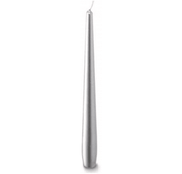 Świeca stożek srebrny metalik 24,5cm