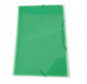 Teczka PP z gumką zielona transparentna A4