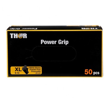 Thor rękawice nitrylowe czarne "XL" 50szt.