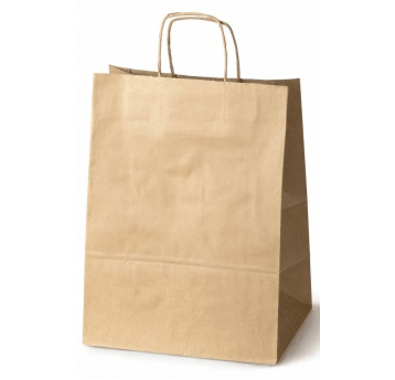 Torba papierowa brązowa klockowa z uchem skręcanym 32/16/42cm