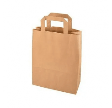 Torba papierowa klockowa brązowa z uchem płaskim 18/8,5/23cm