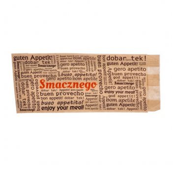 Torebki brązowe do Hot Doga francuskiego z nadrukiem Smacznego 200szt.