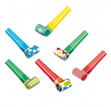 Trąbki wydmuchiwane party 6szt.