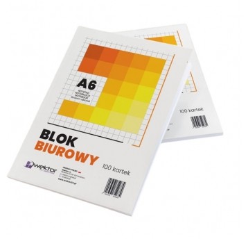 Wektor blok biurowy kratka A6 100 kartek