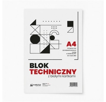 Wektor blok techniczny biały A4 10 kartek