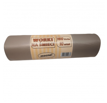Worki na śmieci brązowe LDPE 160L 10szt.