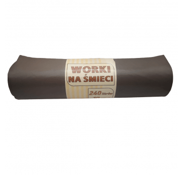 Worki na śmieci brązowe LDPE 240L 10szt.