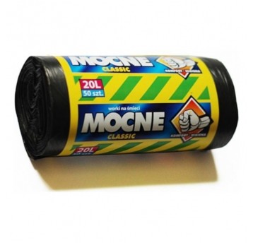 Worki na śmieci czarne HDPE 20L 50szt.