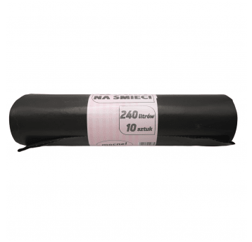 Worki na śmieci czarne LDPE 240L 10szt.