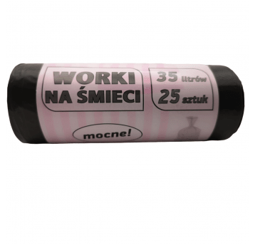 Worki na śmieci czarne LDPE 35L 25szt.