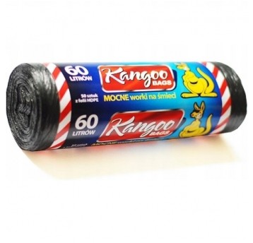 Worki na śmieci Kangoo HDPE 60L 50szt.