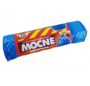 Worki na śmieci mocne niebieskie 60L 10szt.