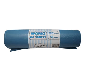 Worki na śmieci niebieskie LDPE 160L 10szt.