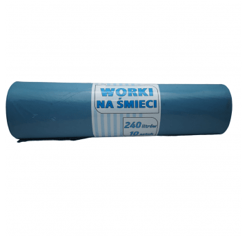 Worki na śmieci niebieskie LDPE 240L 10szt.