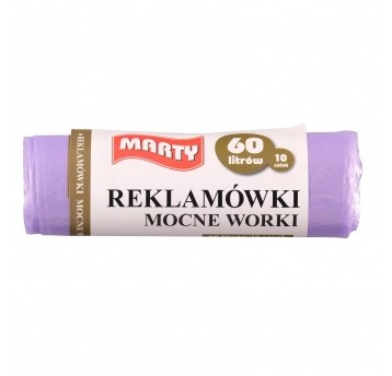 Worki na śmieci uszatki fioletowe 60L 10szt.