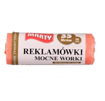 Worki na śmieci uszatki pomarańczowe 35L 15szt.
