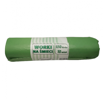 Worki na śmieci zielone LDPE 160L 10szt.