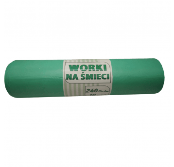 Worki na śmieci zielone LDPE 240L 10szt.