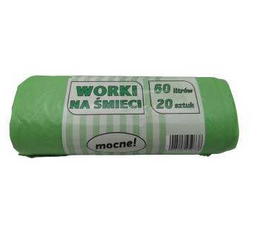 Worki na śmieci zielone LDPE 60L 20szt.