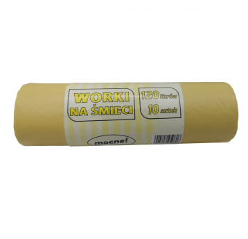 Worki na śmieci żółte LDPE 120L 10szt.