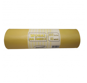 Worki na śmieci żółte LDPE 160L 10szt.