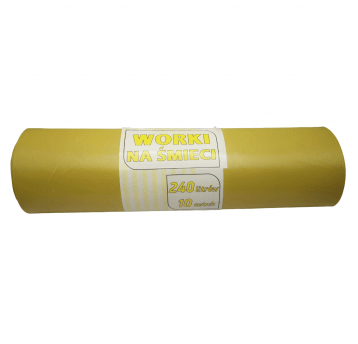 Worki na śmieci żółte LDPE 240L 10szt.