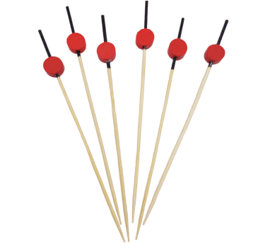 Wykałaczki drewniane Czerwone Kółko 12cm 100szt.